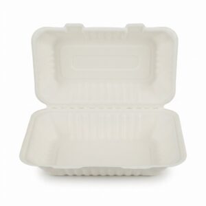 Bagasse 9"x6" Hot Dog Clamshell