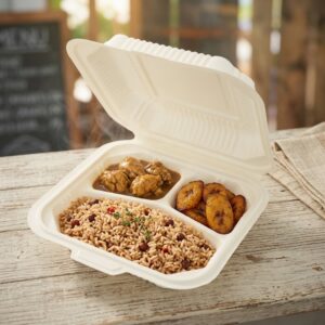 Cornstarch 8"x8" 3-Comp Clamshell