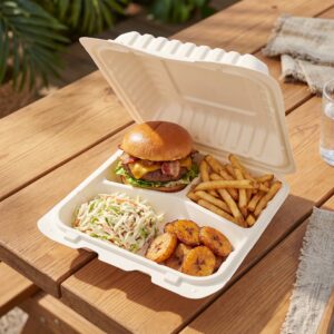 Cornstarch 8"x8" 3-Comp Clamshell HD